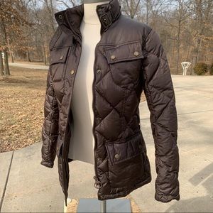 2-4 Barbour brown quilted down puffer